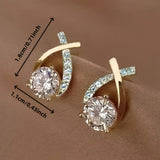 Leni - Gold Earrings with Cross and Sparkling Zirconias