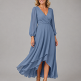 Mia™ | Elegant Long Dress with V-Neck
