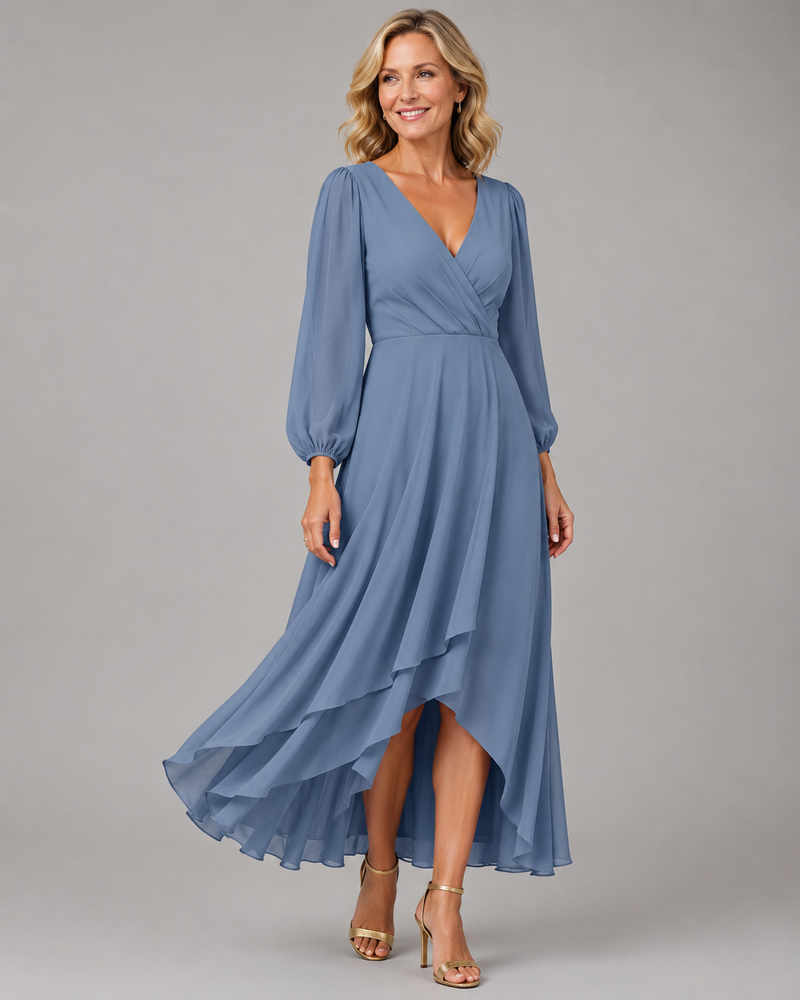 Mia™ | Elegant Long Dress with V-Neck
