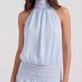Halter Mini Dress with Ruffle Skirt
