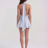 Halter Mini Dress with Ruffle Skirt