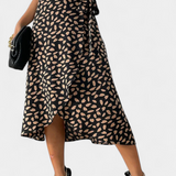 Camila Boho Wrap Skirt with Asymmetrical Print
