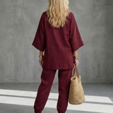 Georgiana™ | Tunic with V-neck and Gathered Pants