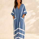 Leila Blue Striped Kaftan