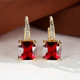 Sabrina – Circular Earrings with Mystical Gems in Gold