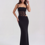 Long dress with lace and thin straps