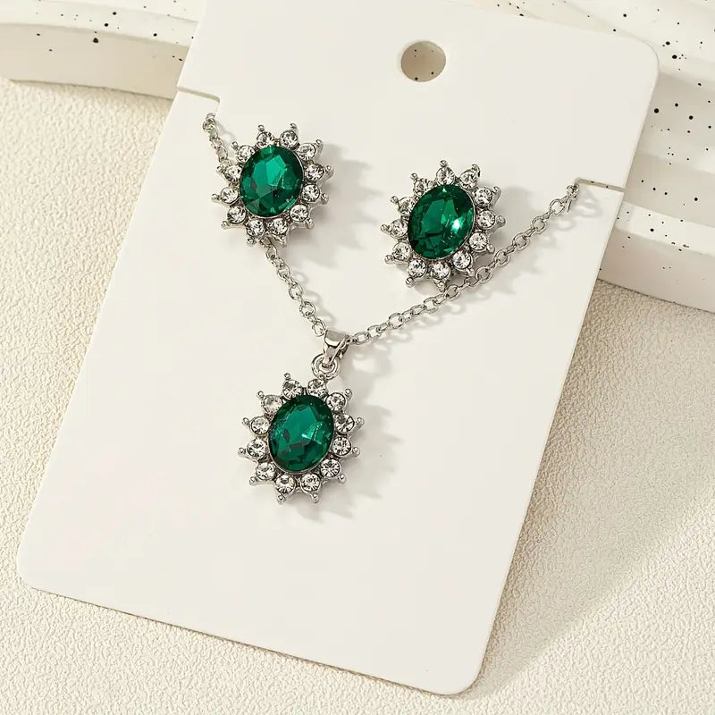 KATYA | Green Emerald Jewelry Set