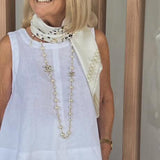 Trinidad™ | White Set Blouse and Wide Pants