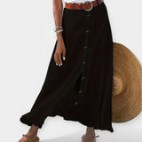 Semi-transparent skirt with opening