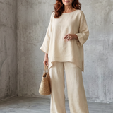Prue™ | Loose Tunic and Wide Leg Pants Set