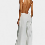 Belén Wide-Leg Halter Jumpsuit with Radiant Fall