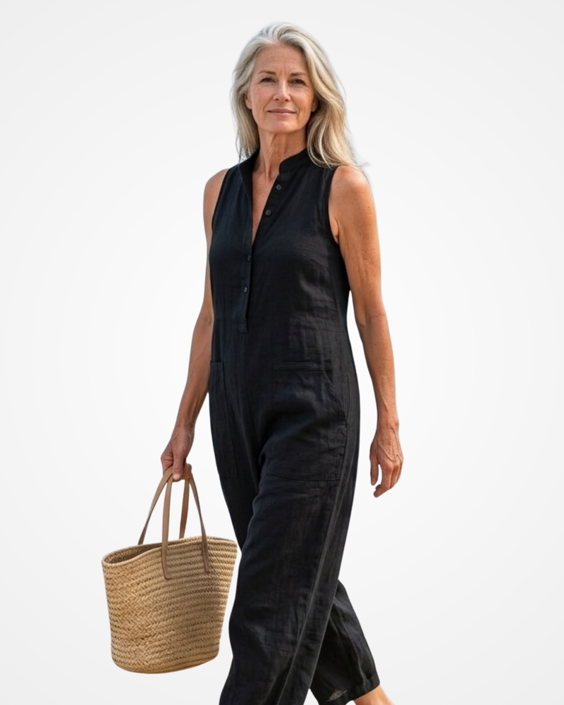 Cecília | Sleeveless Dress with Mandarin Collar