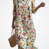 Olga - Women's Floral Dress with Embroidery