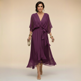 Opala | Elegant Midi Dress with V-Neck