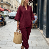 Georgiana™ | Tunic with V-neck and Gathered Pants