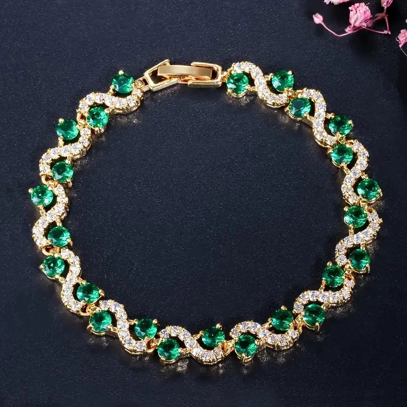 FIONA | Emerald Gold Bracelet