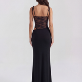Long dress with lace and thin straps