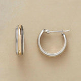 Mia - Vintage silver earrings with golden details