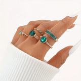 Melanie - Exclusive Ring Set with Emerald in Gold