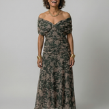 Calen™ | Flowing Midi Dresses with Off-the-Shoulder Design