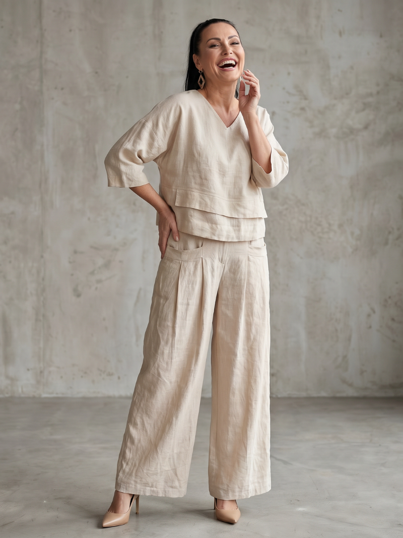 River™ | Layered Top and Wide Leg Pants Set
