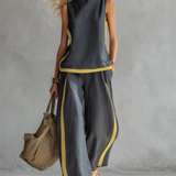Two-Piece Aurora Linen Set in Blue