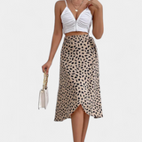 Camila Boho Wrap Skirt with Asymmetrical Print