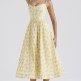 Estela | Elegant Summer Corset Midi Dress
