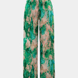 Inna High-Waisted Straight Leg Pants with Marble Print