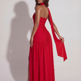 Strapless Long Dress with Slit