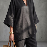 Georgiana™ | Tunic with V-neck and Gathered Pants