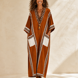 Nadia Ethnic Terracotta Caftan