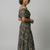 Calen™ | Flowing Midi Dresses with Off-the-Shoulder Design