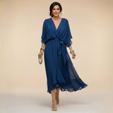 Opala | Elegant Midi Dress with V-Neck