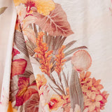 Strapless Floral Print Dress with Waist Tie and Leg Opening, Wide Leg