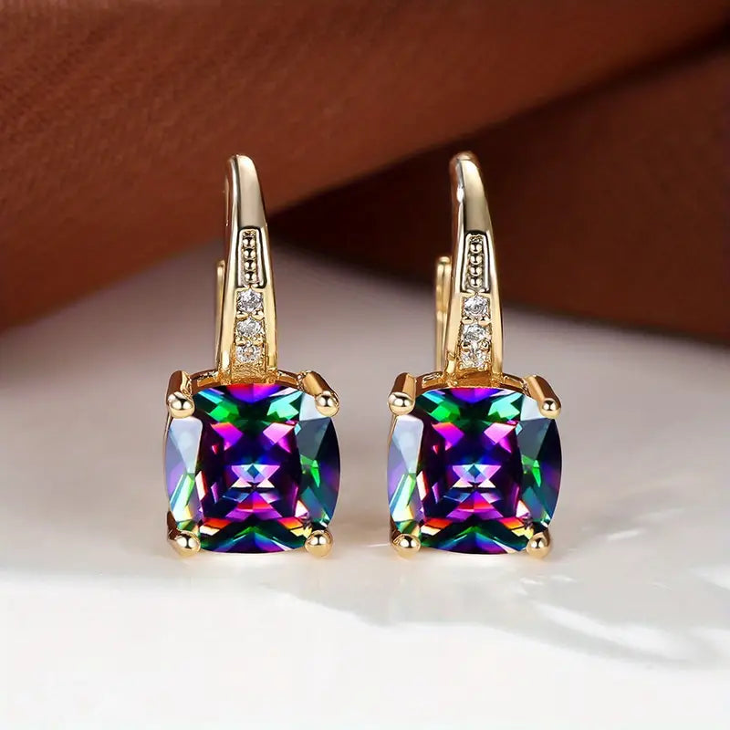 Sabrina - Earrings with Mystic Stone in Gold