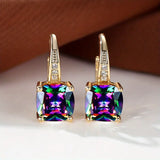 Sabrina – Circular Earrings with Mystical Gems in Gold