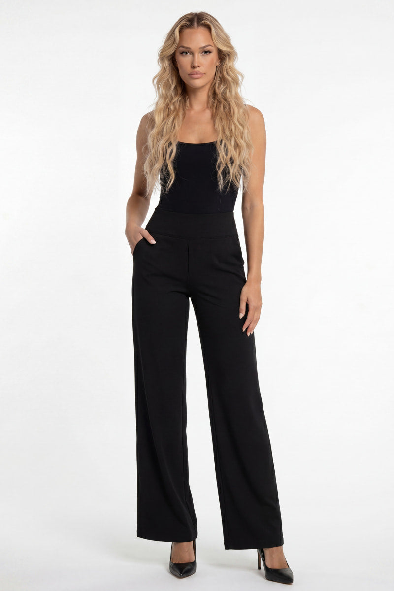Elegant elastic waistband pants