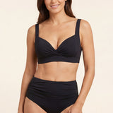 High-waisted bikini with crossover top