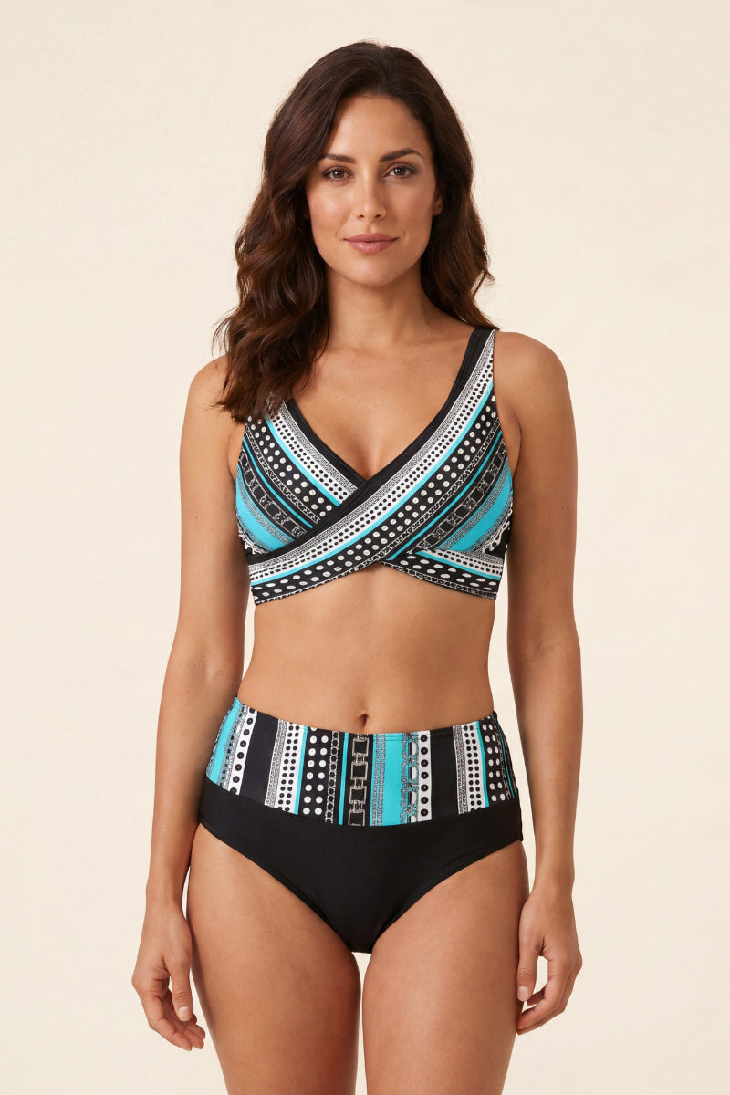 High-Waisted Cross Bikini