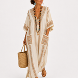 Dalia Ethnic Beige Caftan