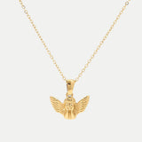 Frieda – Gold necklace with angel wing pendant