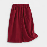 Midi skirt with belt