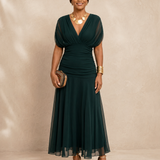 Elegant maxi dress for parties with a heart neckline