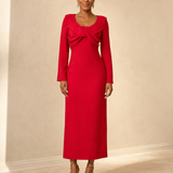 Lesedi | Elegant Burgundy Midi Dress