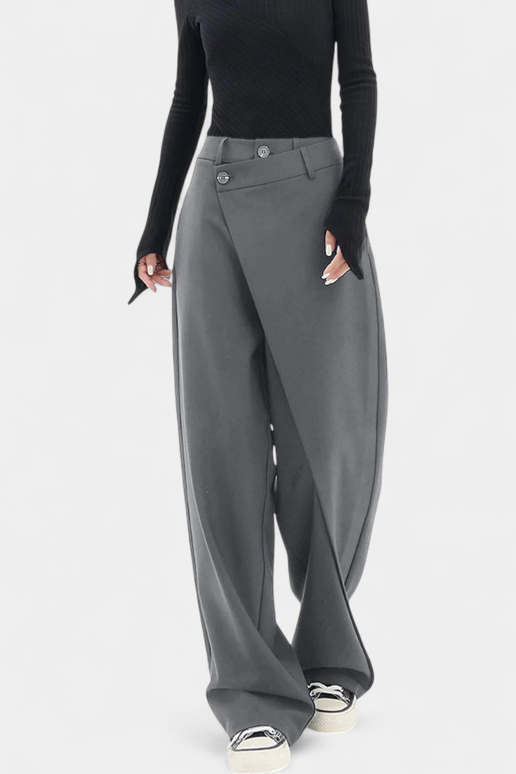 Oaklyn Straight Pants with Modern Draping