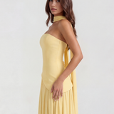 Strapless Long Dress with Slit