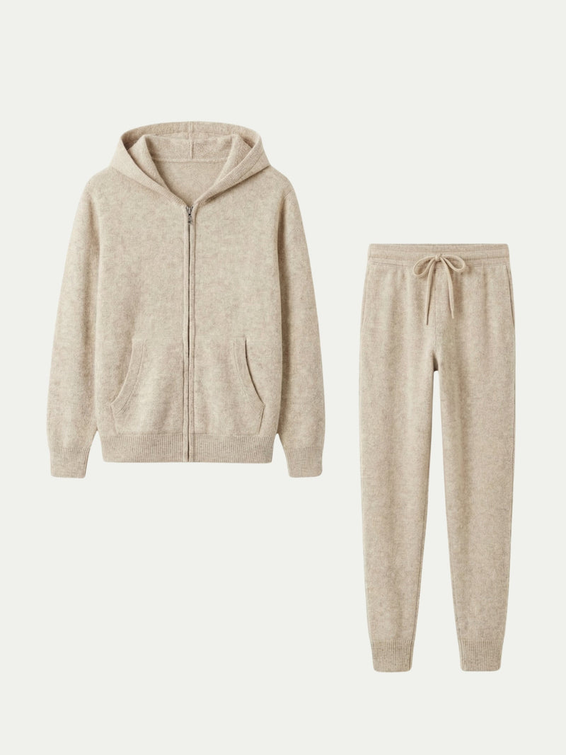 Beige Hooded Tracksuit
