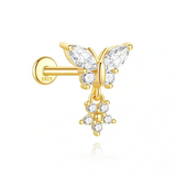 Irina – Gold earrings with a structured design.