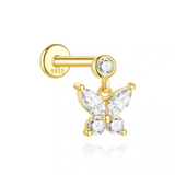 Irina – Gold earrings with a structured design.
